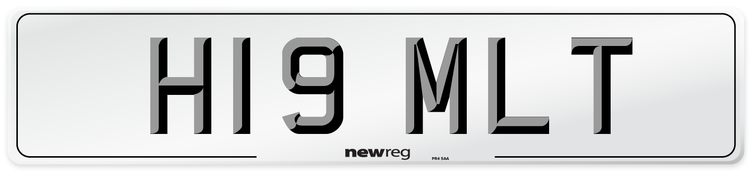 H19 MLT Number Plate from New Reg